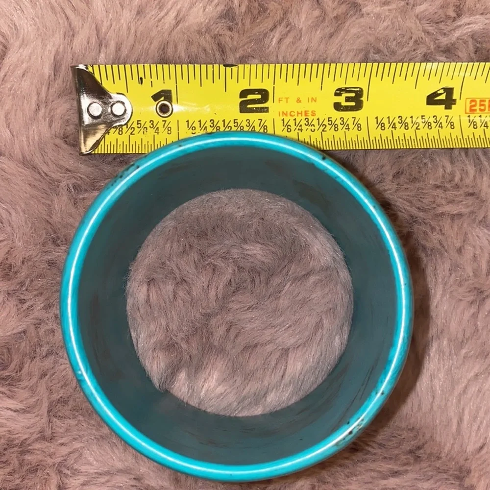 Turquoise bracelet bangle thick 3 inch fashion jewelry boho chic bright colors​